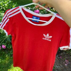 Red vintage Adidas t shirt